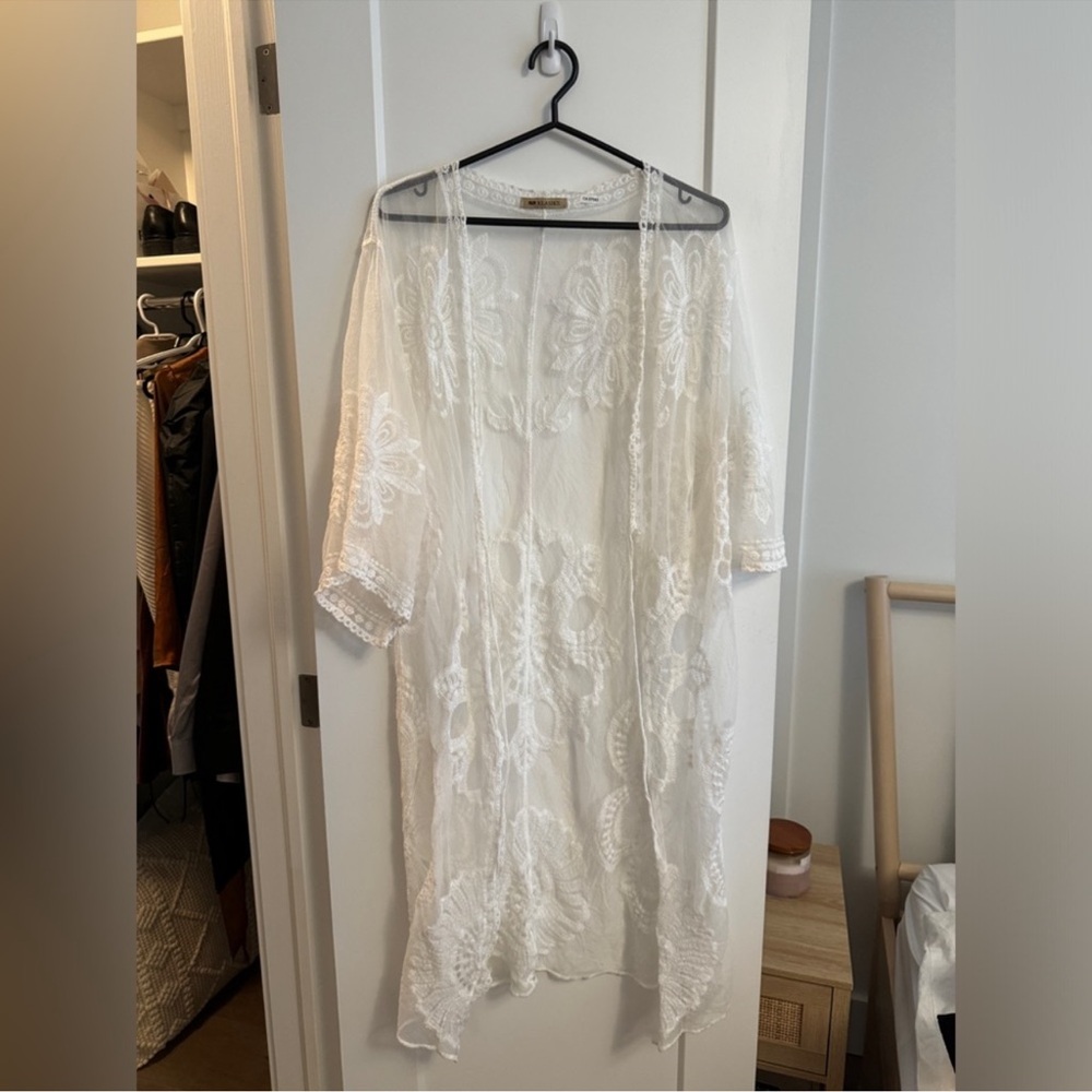 White lace beach cover-up
